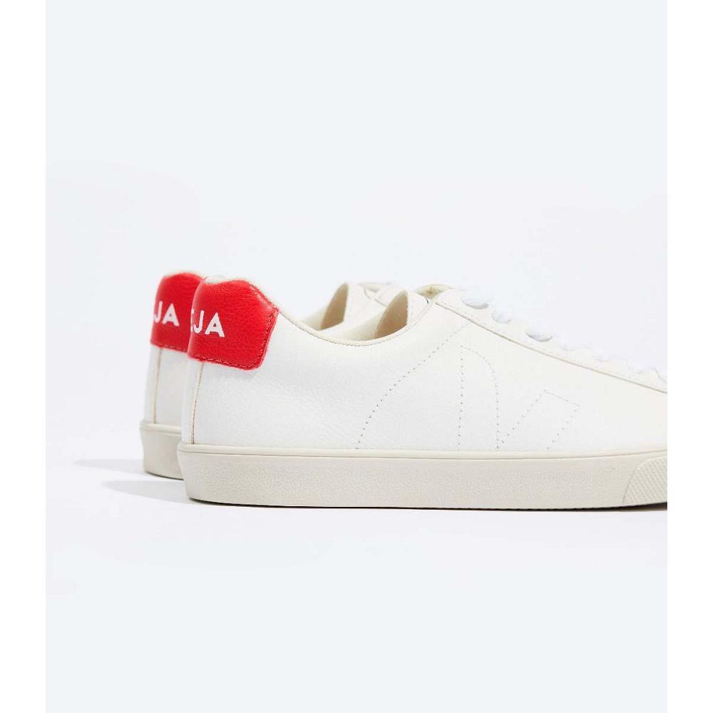 White/Red Men's Veja ESPLAR CHROMEFREE Sneakers | AU 307KOR